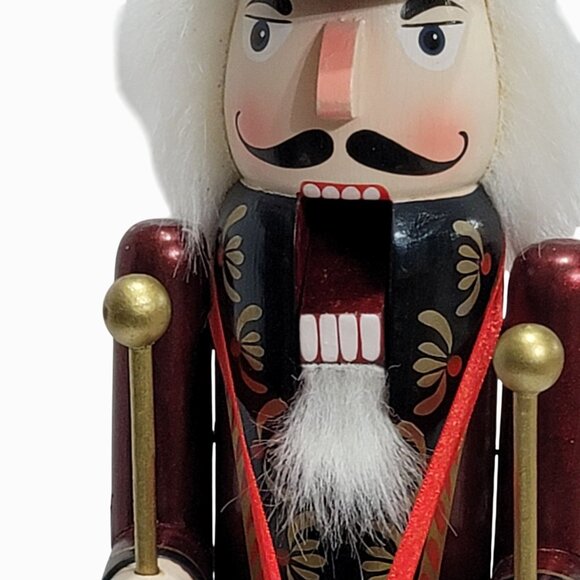 Wooden Drummer Nutcracker Soldier Figurine 18" Hand-Painted Christmas Decor Gold - Picture 9 of 10